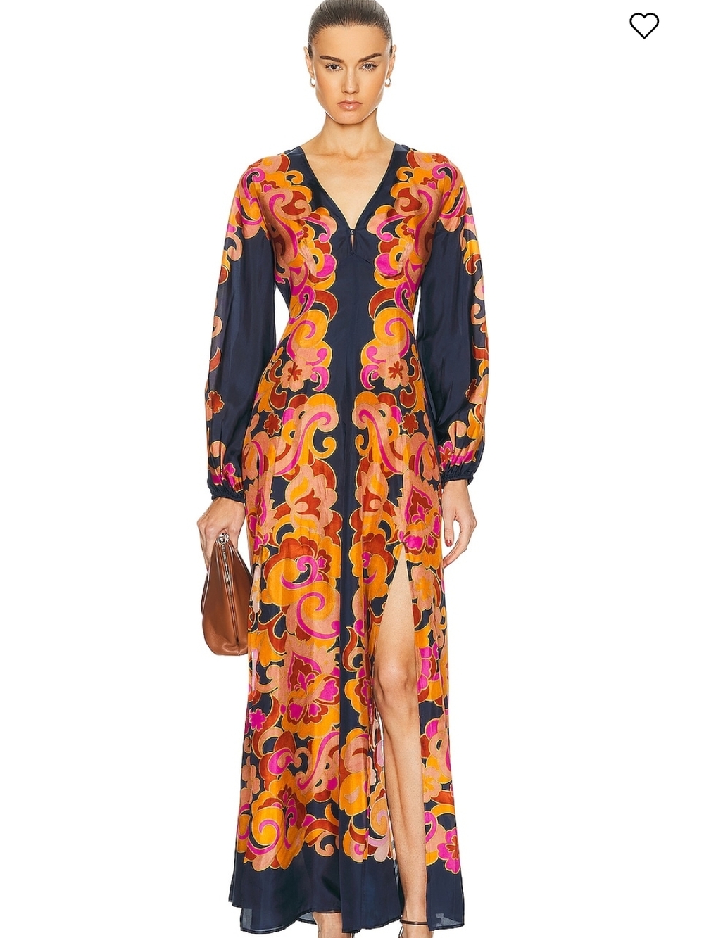 Zimmermann Navy Floral-Print V-Neck Maxi Dress